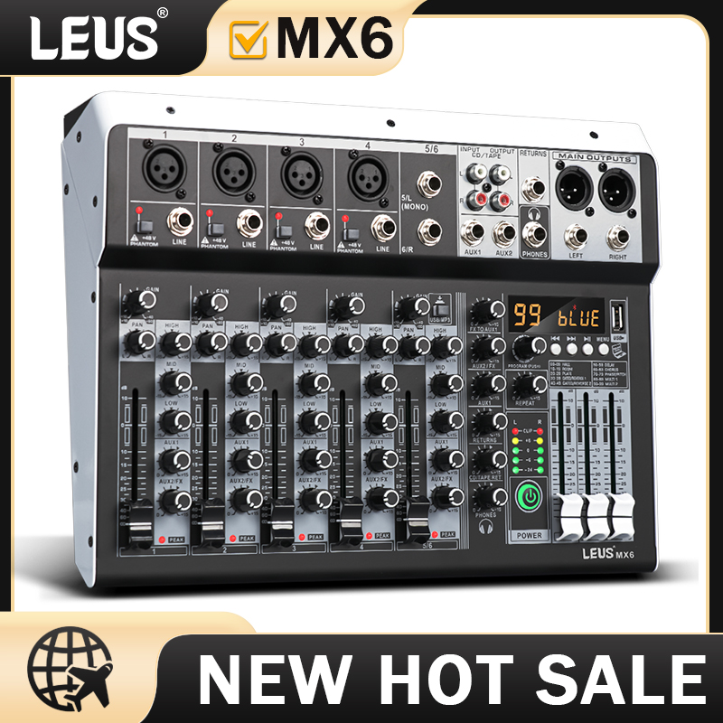Audio Music Mixer - LEUS MX6 채널 99 DSP 효과