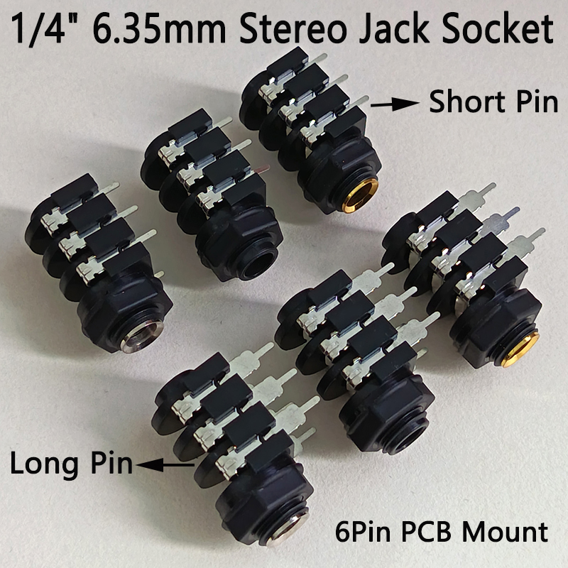 Audio Music Mixer - 1/4인치(6.35mm) TRS 스테레오 잭 소켓, 짧은/긴