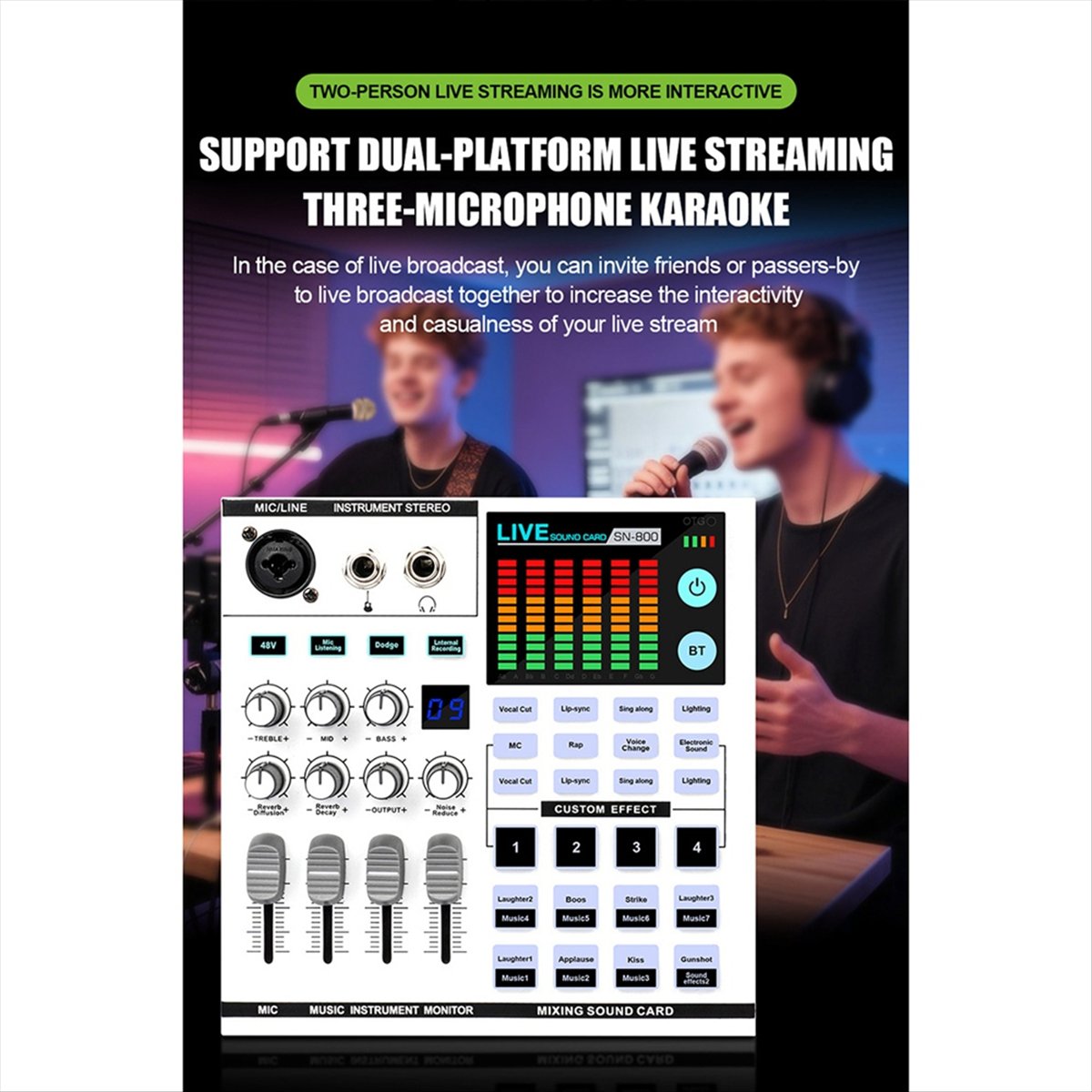 Audio Music Mixer - DTC5 SN800 라이브 사운드 카드 음성