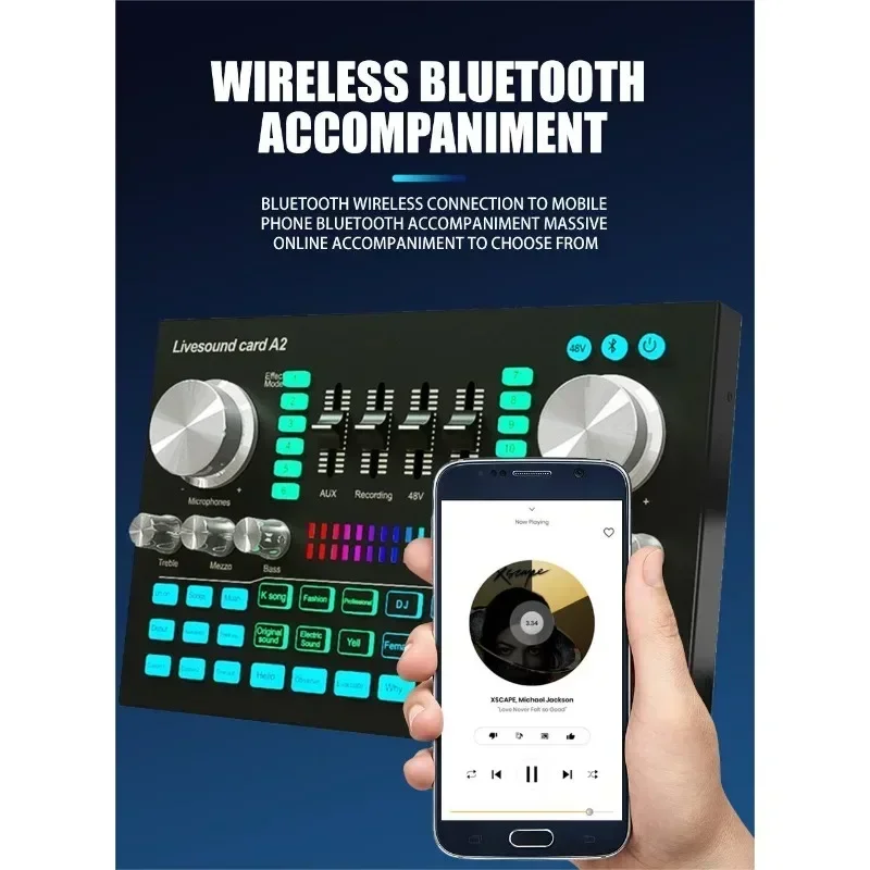 A2 사운드 카드 라이브 사운드 카드 Bluetooth - Audio Music Mixer 리뷰 및 가격