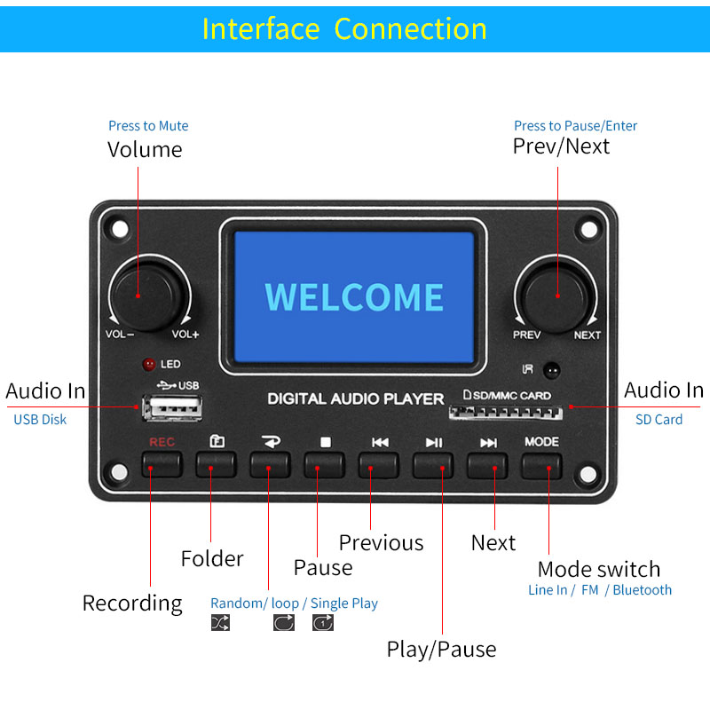 UNISIAN LCD 플레이어 모듈 MP3 28*64  - Audio Music App 리뷰 및 가격