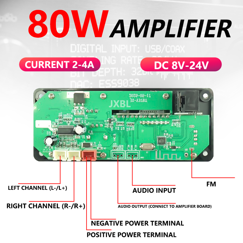 80W 블루투스 5.0 MP3 디코더 보드 2x40W  - Audio Music Mp3 리뷰 및 가격